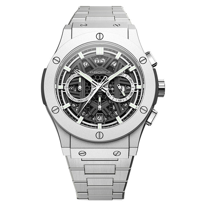 Men's Multifunction Waterproof Luminous Chronograph Watch – 42mm Quartz Calendar Stainless Steel Strap Sport Business Timepiece