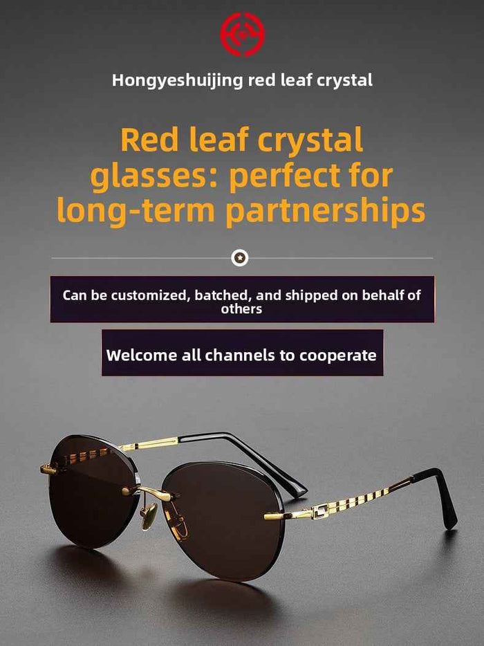 Men's Natural Crystal Aviator Sunglasses – Retro Pilot Style with UV Protection