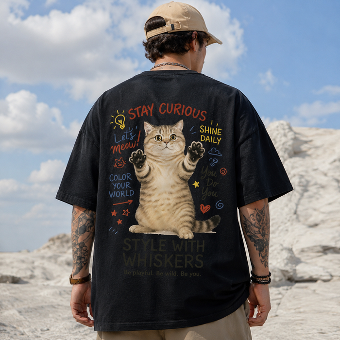 Men's Oversized Graphic Print T-Shirt - Retro Streetwear Tee