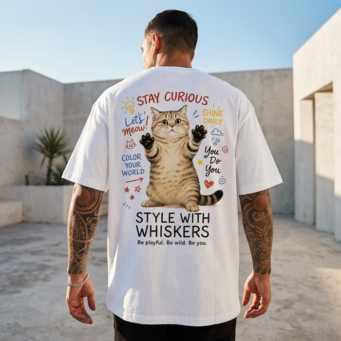 Men's Oversized Graphic Print T-Shirt - Retro Streetwear Tee