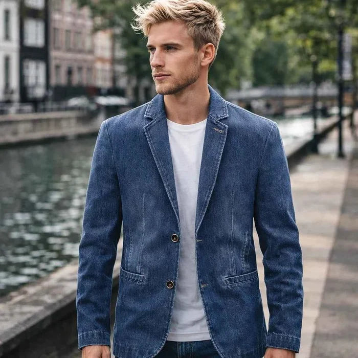 Men's Premium Denim Jacket – 100% Mid-Weight Cotton, Regular Fit, 3 Colors