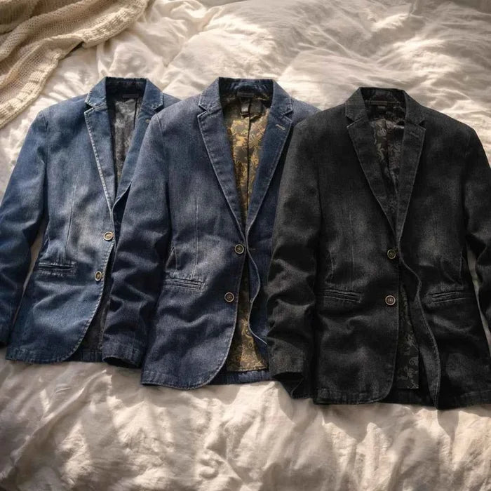 Men's Premium Denim Jacket – 100% Mid-Weight Cotton, Regular Fit, 3 Colors