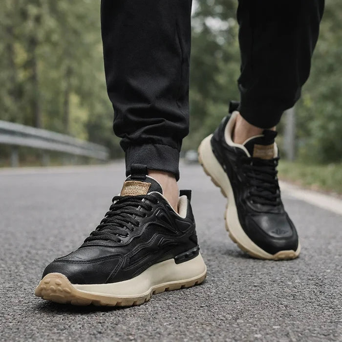 Men's Retro Platform Sneakers – Thick Sole Low-Top Lace-Up Sport Casual Shoes, EU 39–44, 2 Colors