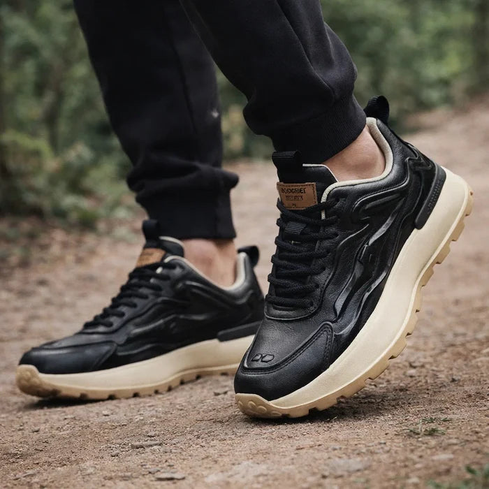 Men's Retro Platform Sneakers – Thick Sole Low-Top Lace-Up Sport Casual Shoes, EU 39–44, 2 Colors