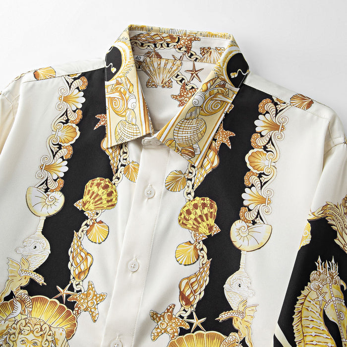 Men's Slim Fit Printed Long Sleeve Dress Shirt – Anti-Wrinkle No-Iron