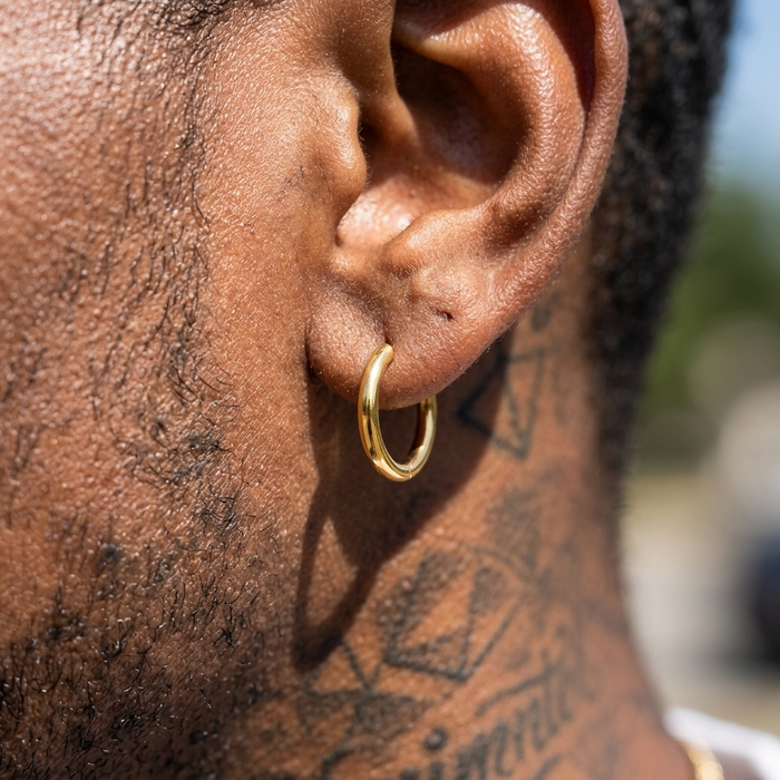 Men's Stainless Steel Hoop Earrings – Hypoallergenic Minimalist Hoops