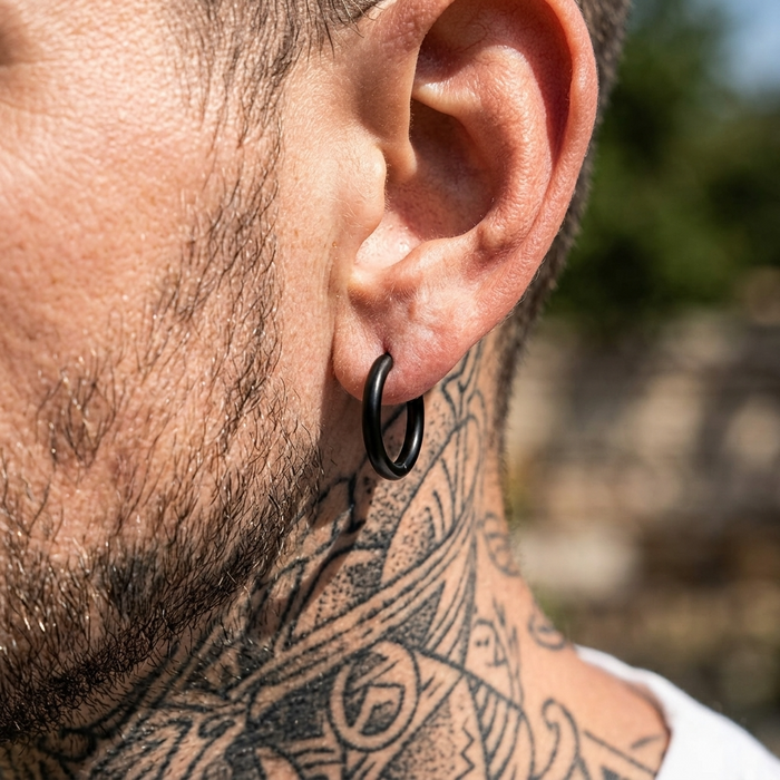 Men's Stainless Steel Hoop Earrings – Hypoallergenic Minimalist Hoops