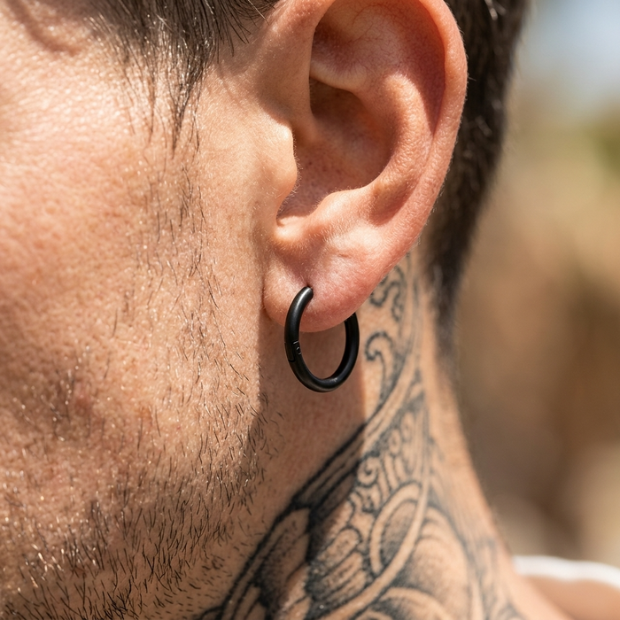 Men's Stainless Steel Hoop Earrings – Hypoallergenic Minimalist Hoops