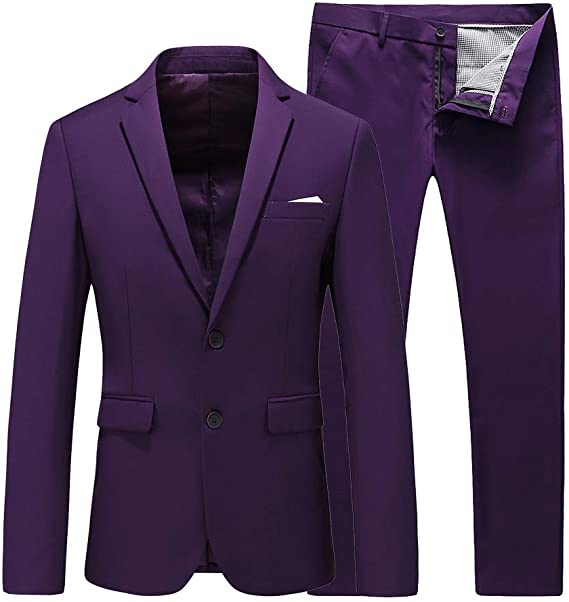 Men's Suit 2 Piece Tuxedo 2 Buttons Slim Fit For Wedding Jacket & Pants