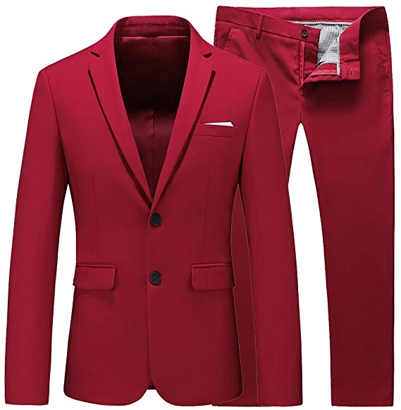 Men's Suit 2 Piece Tuxedo 2 Buttons Slim Fit For Wedding Jacket & Pants