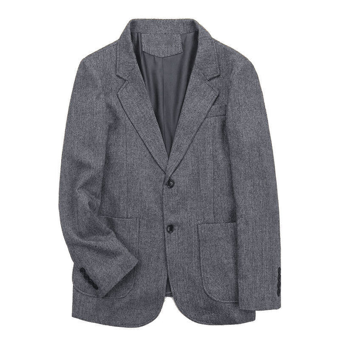 Men's Suit Tweed Jacket Herringbone Brown Shawl Lapel Slim Fit Casual Business Wedding Prom