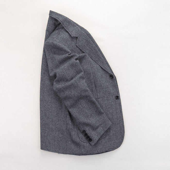 Men's Suit Tweed Jacket Herringbone Brown Shawl Lapel Slim Fit Casual Business Wedding Prom