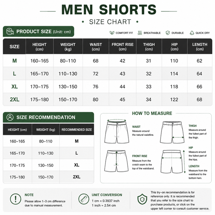Men's Terry Cloth Casual Shorts – Relaxed Fit