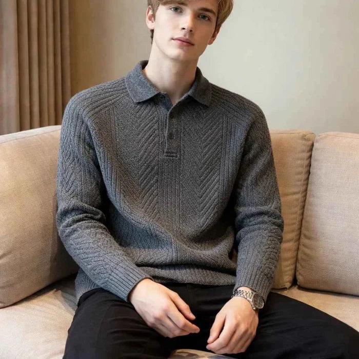 Men's Thickened Lapel Sweater – Winter Base Layer