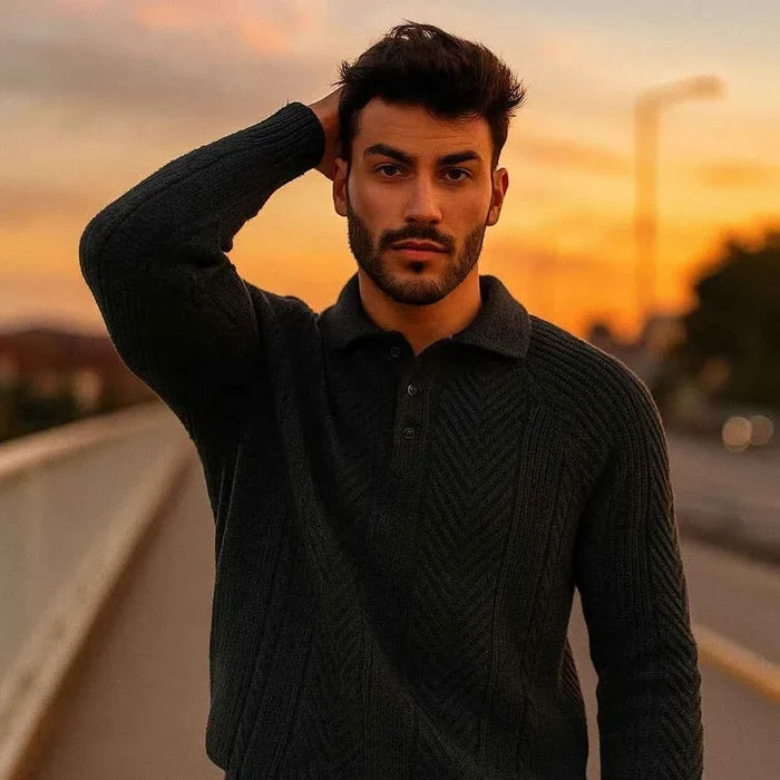 Men's Thickened Lapel Sweater – Winter Base Layer
