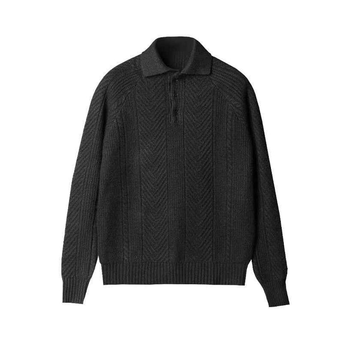 Men's Thickened Lapel Sweater – Winter Base Layer