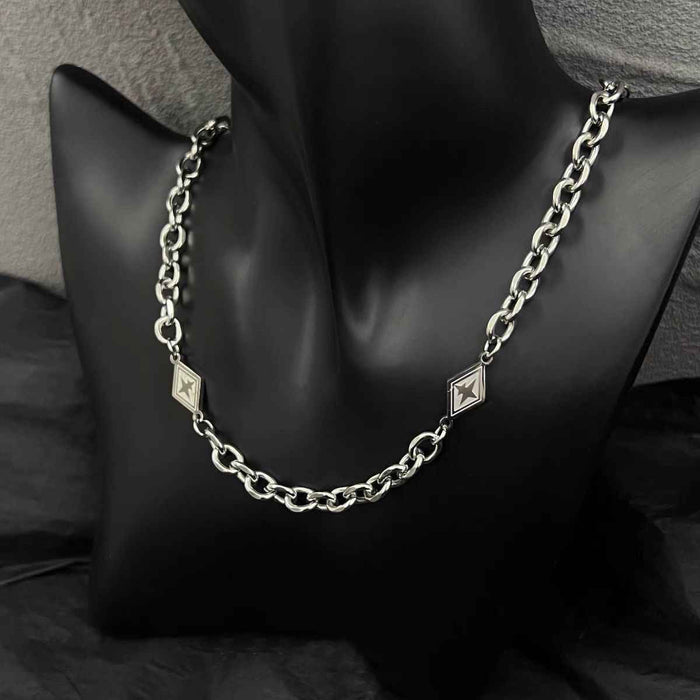 Men's Titanium Steel Cross Pendant Necklace – Snake Bone Chain Hip-Hop Punk