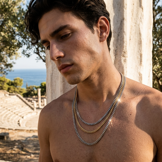 Men's Titanium Steel Geometric Chain Necklace