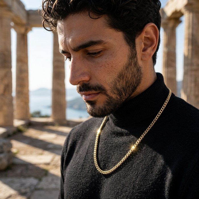 Men's Titanium Steel Geometric Chain Necklace