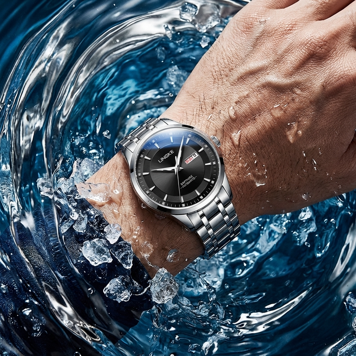 Silver Black Stainless Steel