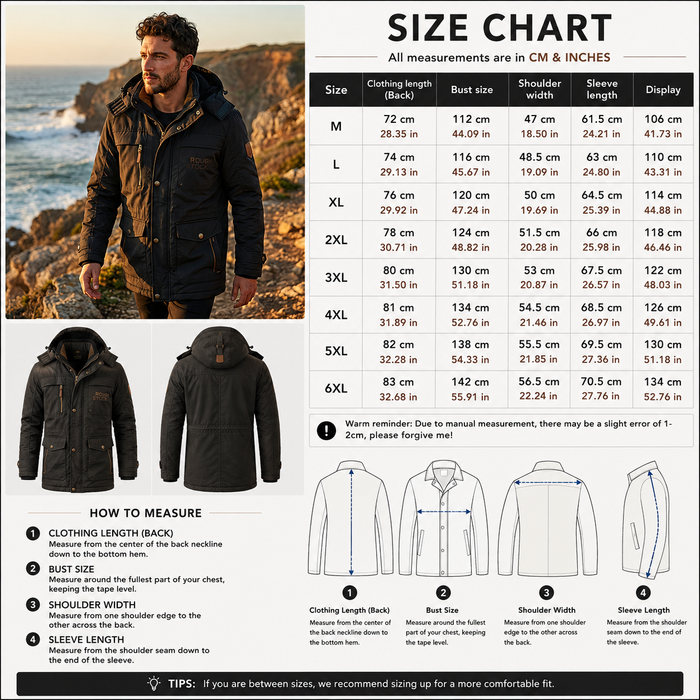 Men's Vintage Hooded Nylon Jacket - Fleece-Lined Windproof Winter Coat