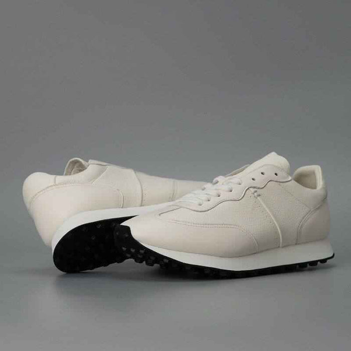 Men's Vintage Nubuck Cowhide Leather Casual Shoes – Rotating Buckle, Cowhide Lining, Medium Heel 3–5cm, EU 38–43, White
