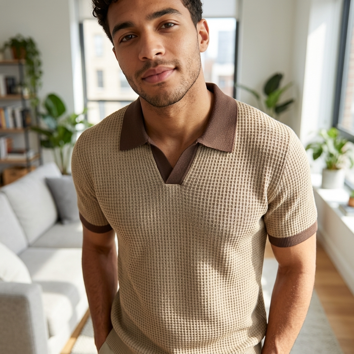 Men's Viscose Ice Silk Polo T-Shirt – Slim Fit Short Sleeve