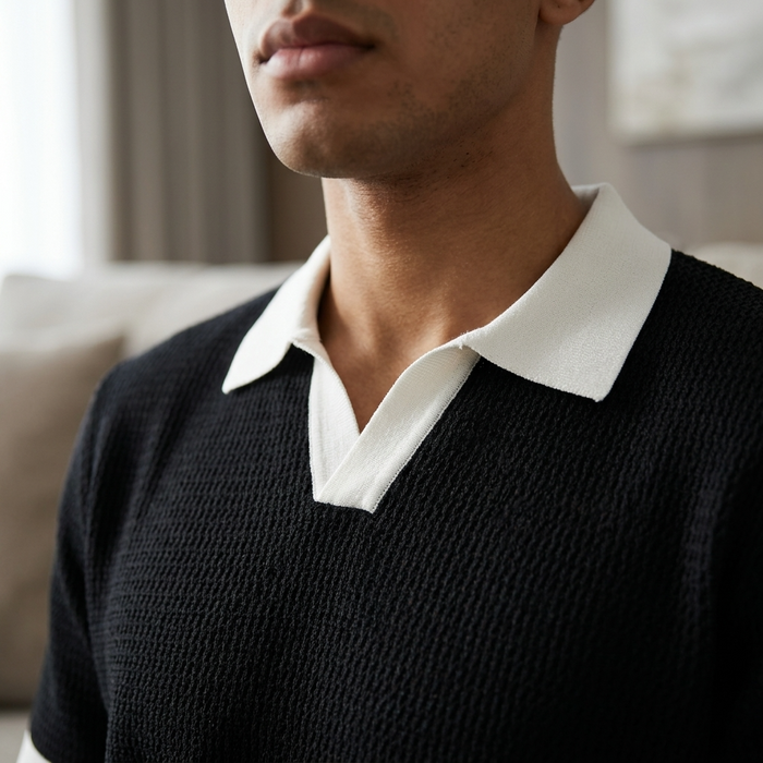 Men's Viscose Ice Silk Polo T-Shirt – Slim Fit Short Sleeve