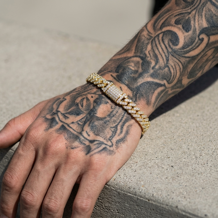 Men's Zircon Cuban Chain Bracelet – 6mm Hip-Hop Style