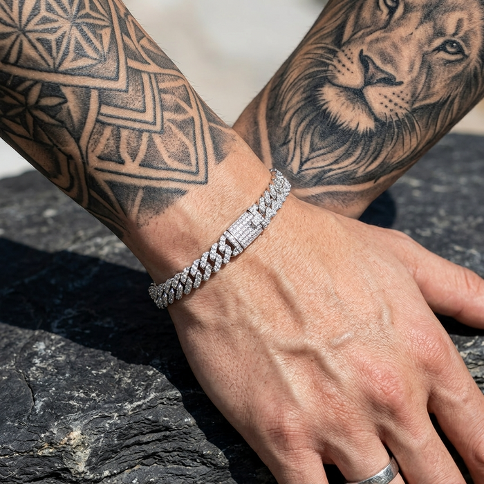 Men's Zircon Cuban Chain Bracelet – 6mm Hip-Hop Style