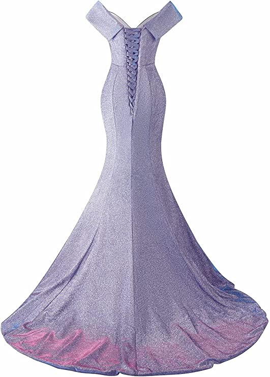 Mermaid/Trumpet Elegant Prom Dress 2023 Off Shoulder V Neck Short Sleeves Tie Back with Pleats
