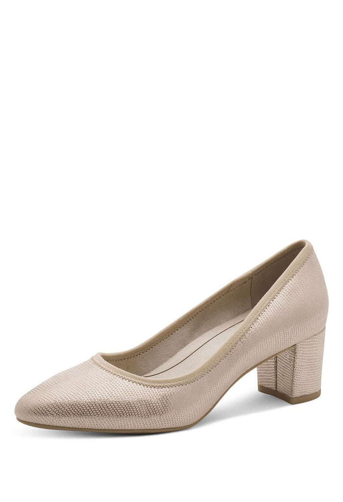 shimmer gold court heel