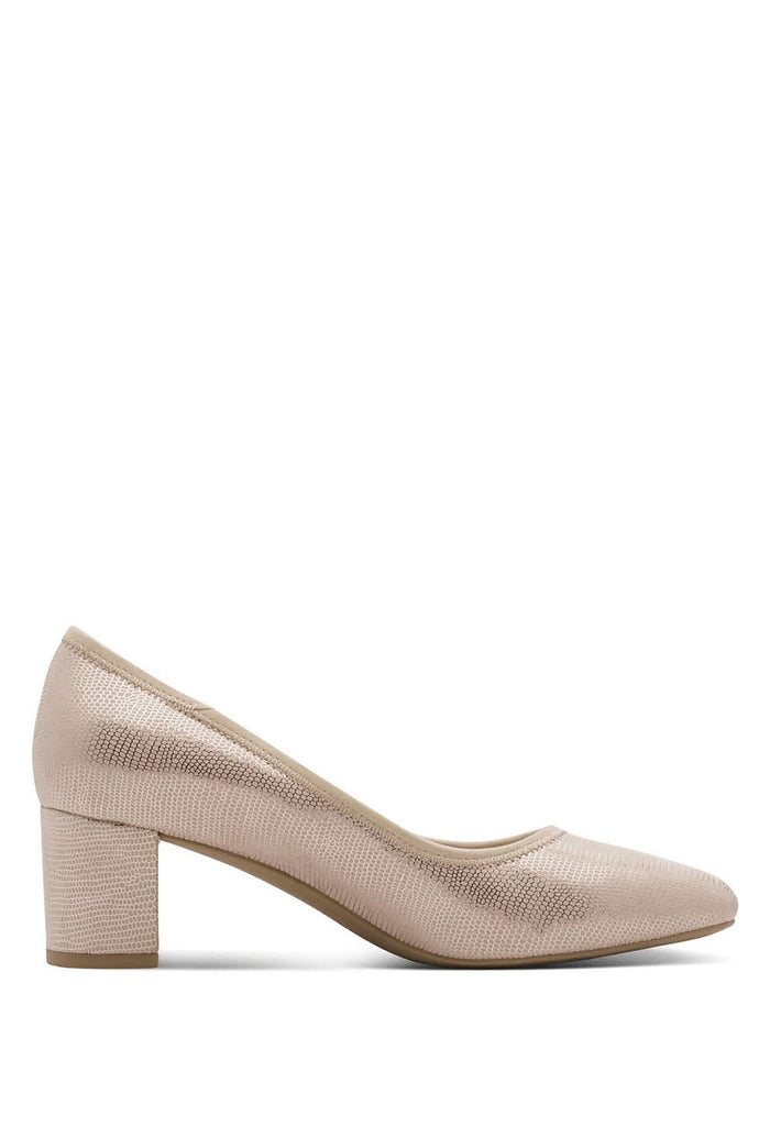 Metallic Block Heel