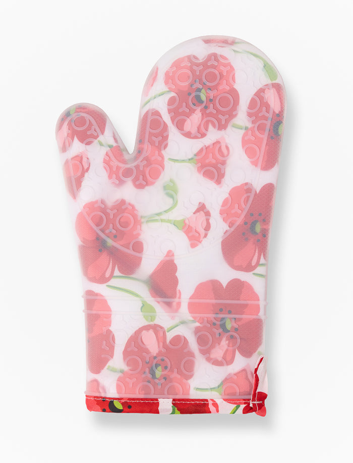 Mitaine de four en silicone à imprimé fleurs