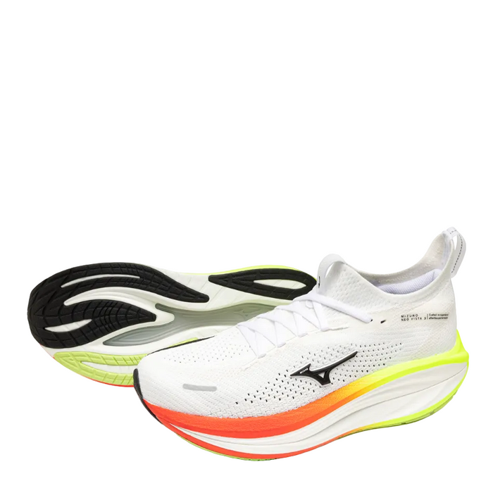 Mizuno Men's Neo Vista 3 Running Shoes in White/Black/Orange AW26