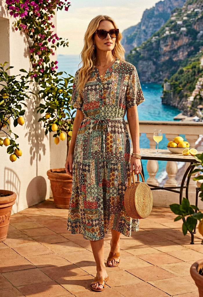 Mosaic Print Dress