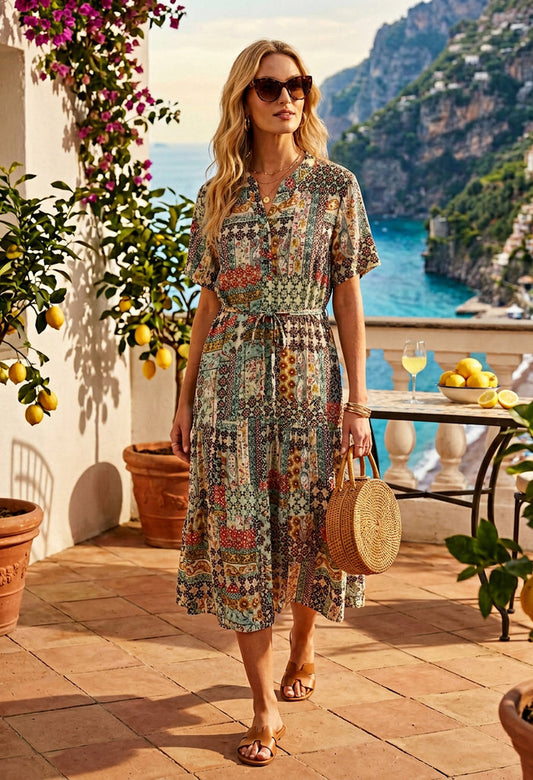 Mosaic Print Dress