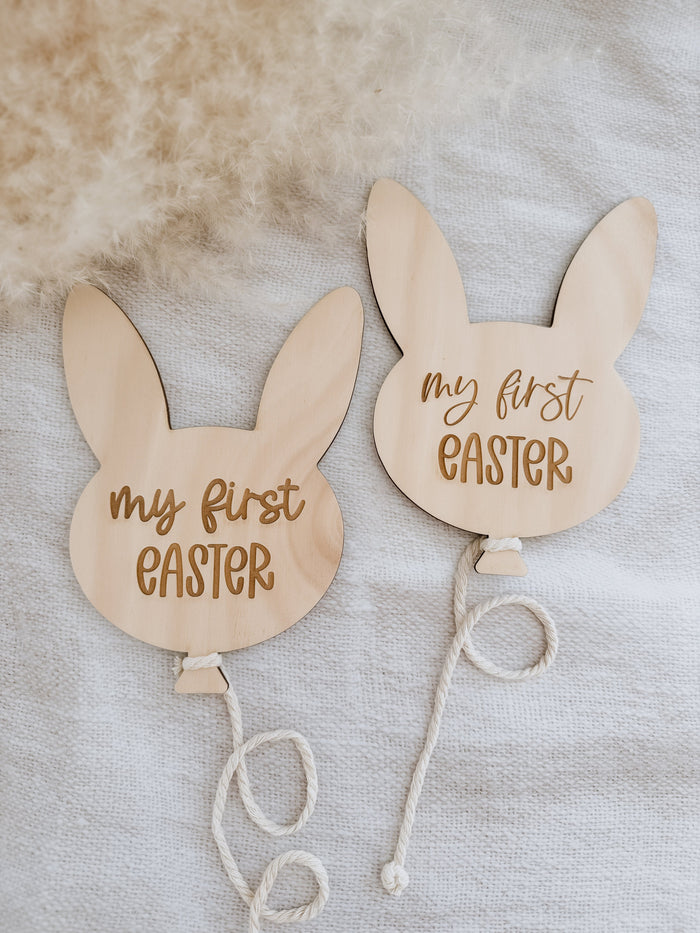 MY FIRST EASTER | Balloon Sign | Engraved Plywood