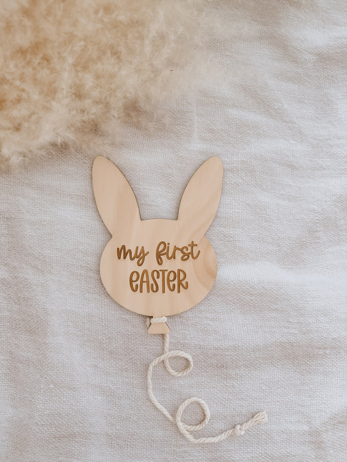 MY FIRST EASTER | Balloon Sign | Engraved Plywood