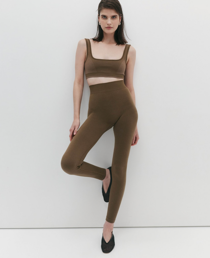 Nagnata Classic Wool Rib Legging - Harvest