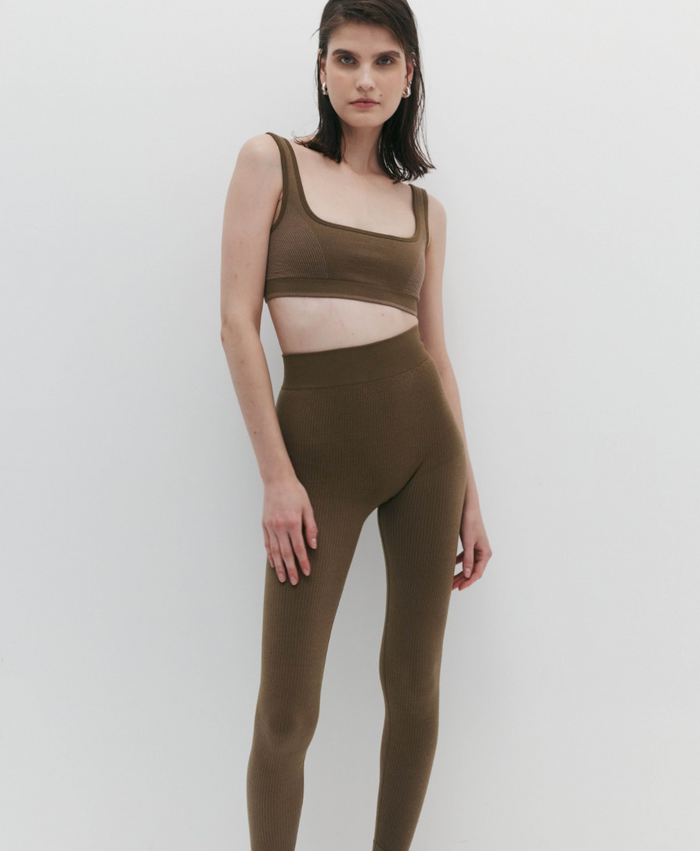 Nagnata Classic Wool Rib Legging - Harvest