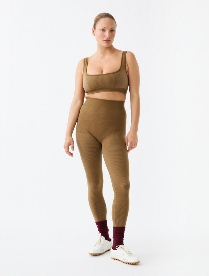 Nagnata Classic Wool Rib Legging - Harvest