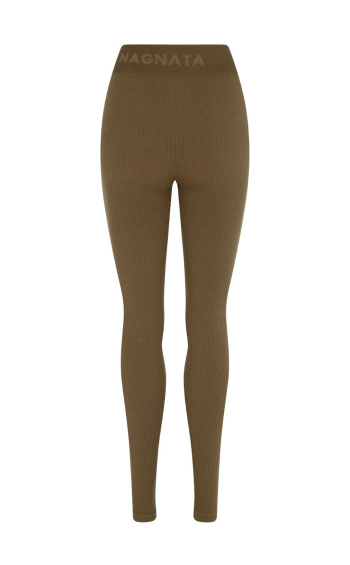 Nagnata Classic Wool Rib Legging - Harvest