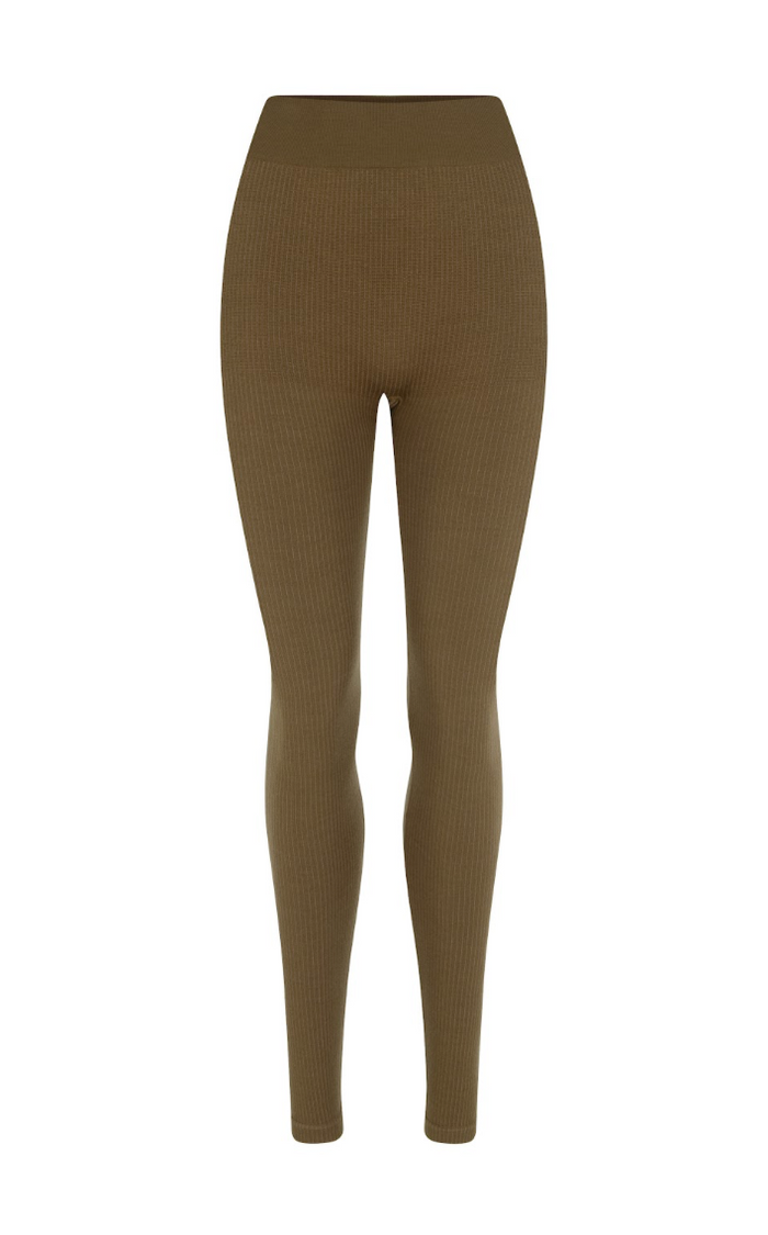 Nagnata Classic Wool Rib Legging - Harvest