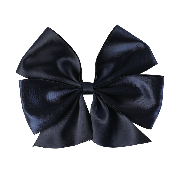 Navy Blue Satin Bow Hair Clip - Lil Cactus