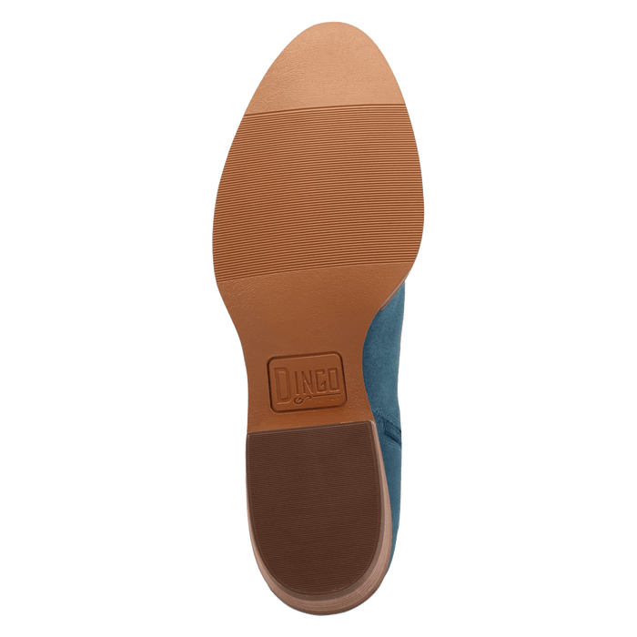 PRODUCT SHOT NIGHT SHIFT LEATHER BOOT AT OUTSOLE ANGLE