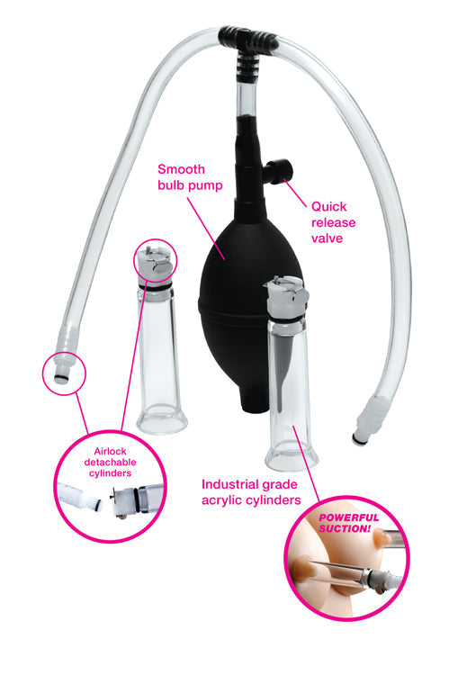Nipple Pumping System with Dual Detachable Acrylic Cylinders Image 4