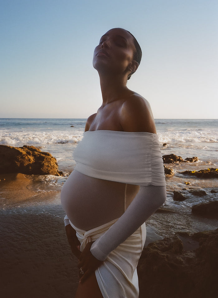 Off The Shoulder Soft Mesh Top - JASMINE TOOKES X BUMPSUIT