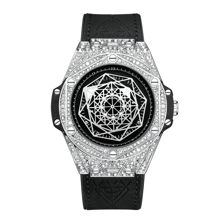 ONOLA Waterproof Sports Watch for Men - Quartz Diamond Clock with Leather Belt - Allen-Fitness