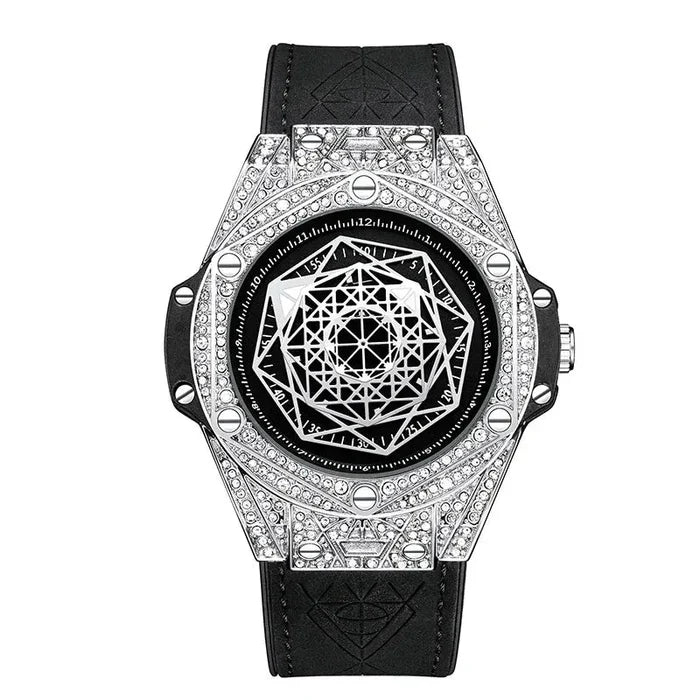 ONOLA Waterproof Sports Watch for Men - Quartz Diamond Clock with Leather Belt - Allen-Fitness
